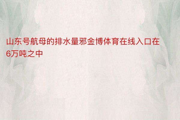 山东号航母的排水量邪金博体育在线入口在6万吨之中