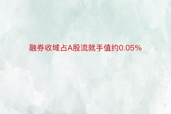 融券收域占A股流就手值约0.05%