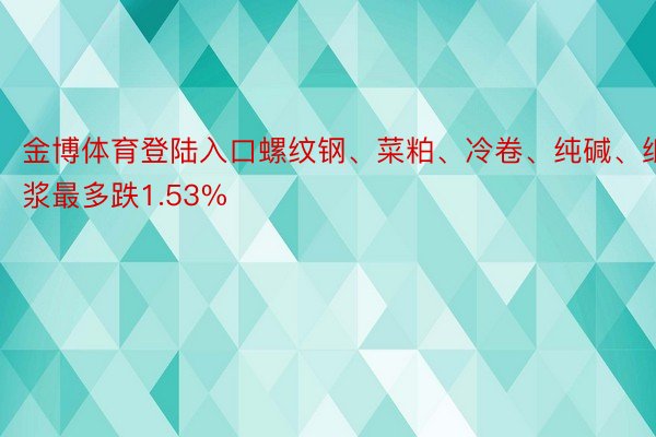 金博体育登陆入口螺纹钢、菜粕、冷卷、纯碱、纸浆最多跌1.53%